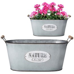 Osłonka na doniczkę metalowa 42x17 cm VILDE 339072