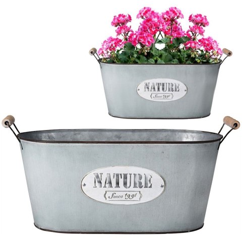 Osłonka na doniczkę metalowa 42x17 cm VILDE 339072