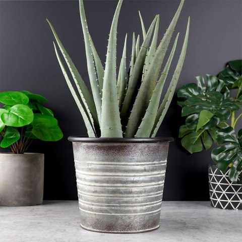 Osłonka na doniczkę metalowa mała 19x16 cm VILDE 339367