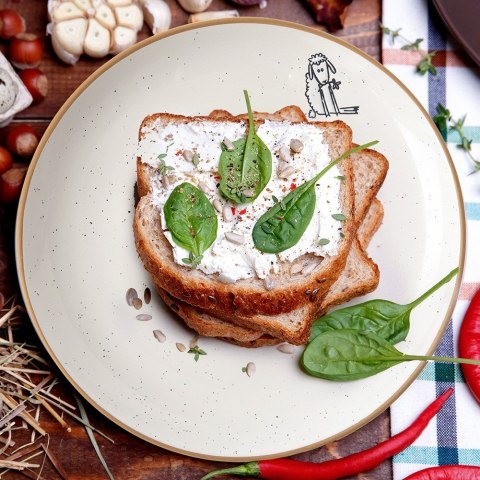 Talerz deserowy ceramiczny beżowy 20cm ORION 129110