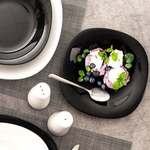 Talerz deserowy szklany czarny LUNA 20.5x20.5x1.8cm ORION 129549