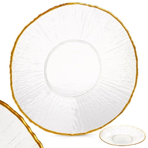 Talerz deserowy szklany złoty 21cm VILDE 139720