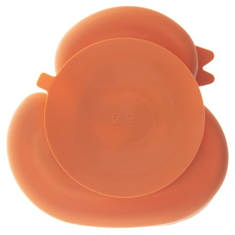 Talerz dla dziecka dzieci silikonowy dzielony pomarańczowa kaczka 19.5x19cm ORION 129569