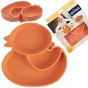 Talerz dla dziecka dzieci silikonowy dzielony pomarańczowa kaczka 19.5x19cm ORION 129569