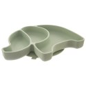 Talerz dla dziecka dzieci silikonowy dzielony zielony słonik 23.5x19x3.5cm ORION 129572