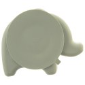 Talerz dla dziecka dzieci silikonowy dzielony zielony słonik 23.5x19x3.5cm ORION 129572