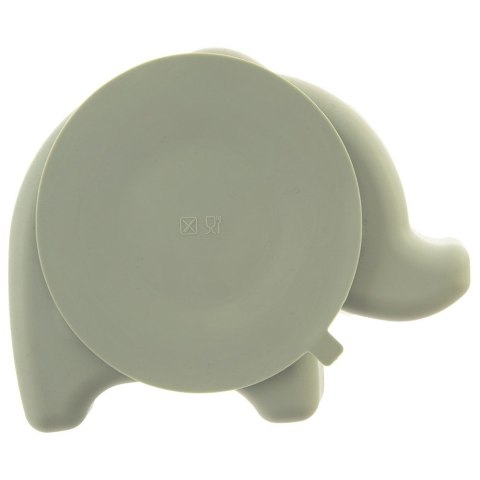 Talerz dla dziecka dzieci silikonowy dzielony zielony słonik 23.5x19x3.5cm ORION 129572