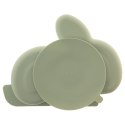 Talerz dla dziecka dzieci silikonowy dzielony zielony zajączek 23x18.5x3.5cm ORION 129573