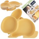 Talerz dla dziecka dzieci silikonowy dzielony żółty zajączek 23x18.5x3.5cm ORION 129574