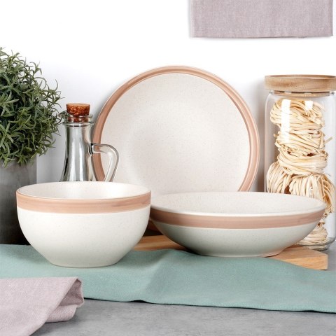 Talerz obiadowy głęboki ceramiczny beżowy ARTHENA BEIGE 20cm 900ml NAVA 10-141-082