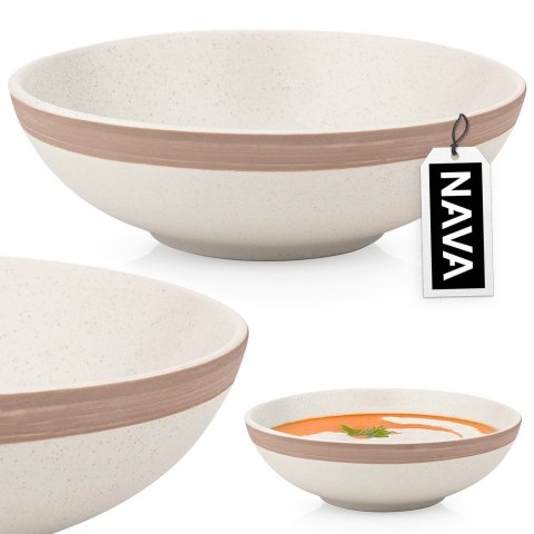 Talerz obiadowy głęboki ceramiczny beżowy ARTHENA BEIGE 20cm 900ml NAVA 10-141-082