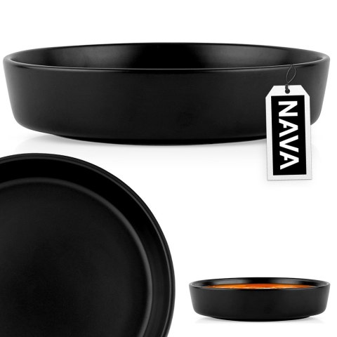 Talerz obiadowy głęboki ceramiczny czarny SOHO 21.5cm 1L NAVA 10-099-283