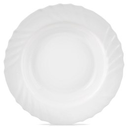 Talerz obiadowy głęboki szklany biały LUNA 22.5cm 350ml ORION 129579
