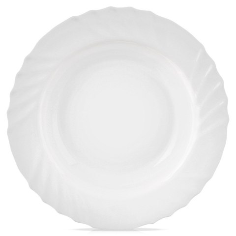 Talerz obiadowy głęboki szklany biały LUNA 22.5cm 350ml ORION 129579