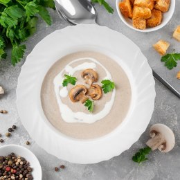 Talerz obiadowy głęboki szklany biały LUNA 22.5cm 350ml ORION 129579