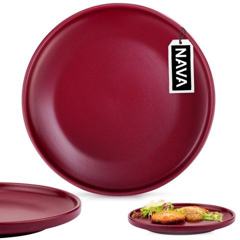 Talerz obiadowy płytki ceramiczny bordowy SOHO 27cm NAVA 10-099-291