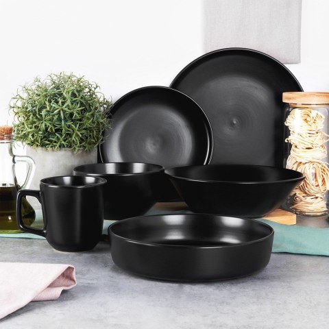 Talerz obiadowy płytki ceramiczny czarny SOHO 27cm NAVA 10-099-281