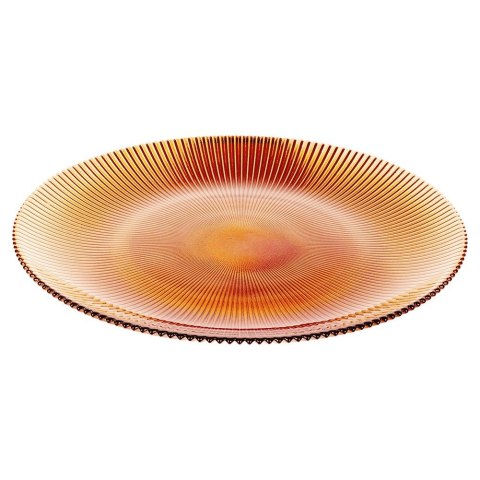Talerz obiadowy płytki szklany bursztynowy 28cm VILDE 139730