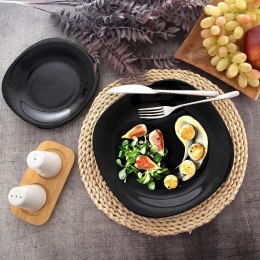 Talerz obiadowy płytki szklany czarny LUNA 26.5cm ORION 129547