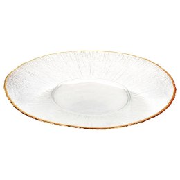 Talerz obiadowy płytki szklany złoty 28cm VILDE 139721