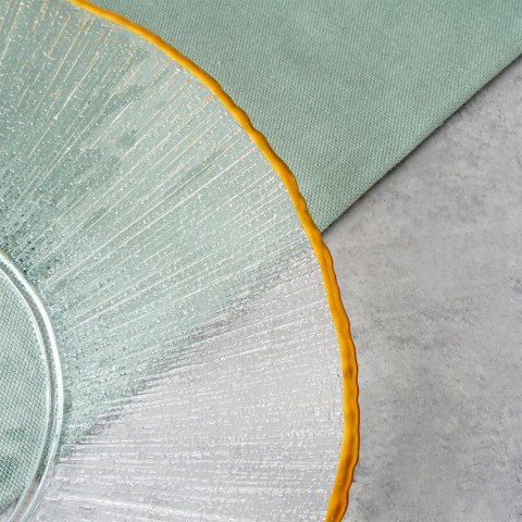 Talerz obiadowy płytki szklany złoty patera 30cm VILDE 139722