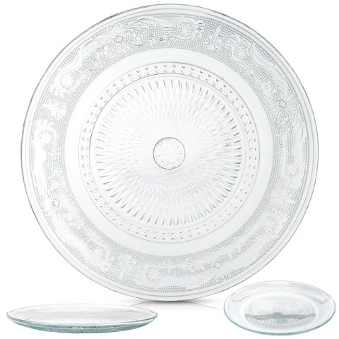 Talerz obiadowy szklany patera 25cm VILDE 139652