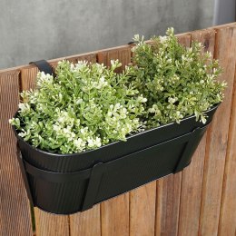 Doniczka balkonowa metalowa czarna 37,5 cm VILDE 339406