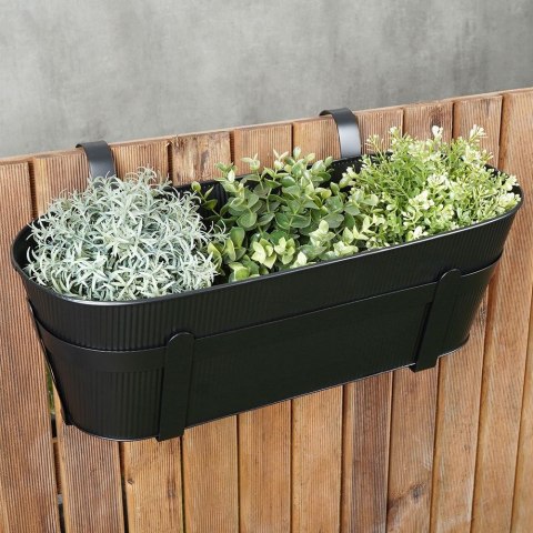 Doniczka balkonowa metalowa czarna 51,5 cm VILDE 339405