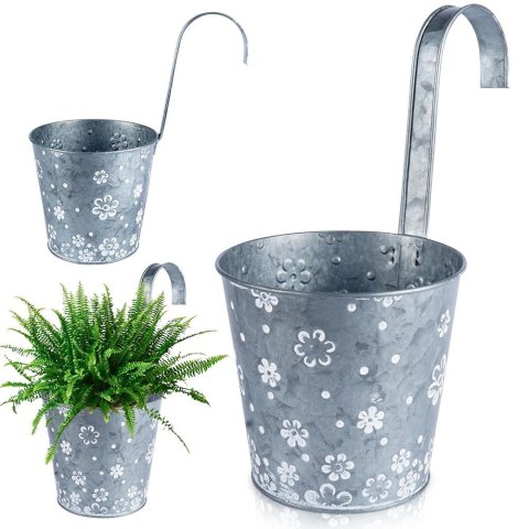 Doniczka balkonowa metalowa kwiatki 14 cm VILDE 339412
