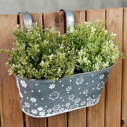 Doniczka balkonowa metalowa kwiatki 29 cm VILDE 339411