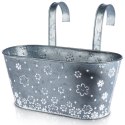 Doniczka balkonowa metalowa kwiatki 29 cm VILDE 339411