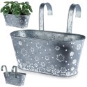 Doniczka balkonowa metalowa kwiatki 29 cm VILDE 339411