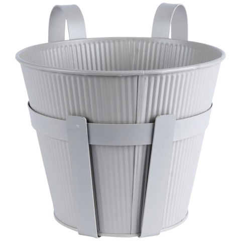 Doniczka balkonowa metalowa szara mała 20 cm VILDE 339404