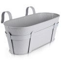 Doniczka balkonowa metalowa szara podłużna mała 37,5 cm VILDE 339410