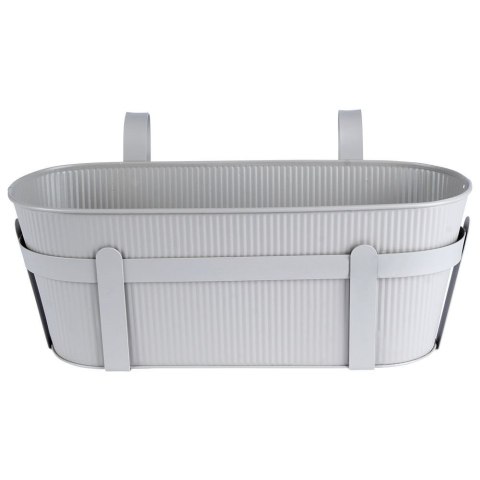 Doniczka balkonowa metalowa szara podłużna mała 37,5 cm VILDE 339410