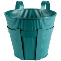Doniczka balkonowa metalowa zielona 20 cm VILDE 339407