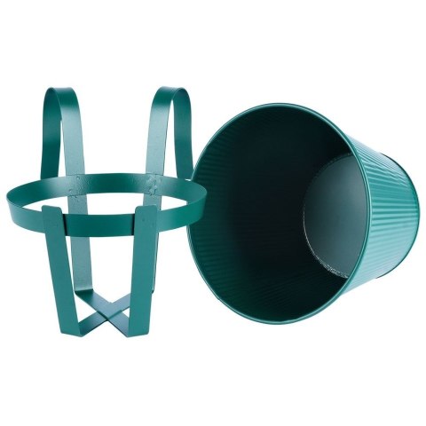 Doniczka balkonowa metalowa zielona 20 cm VILDE 339407