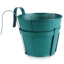 Doniczka balkonowa metalowa zielona 20 cm VILDE 339407