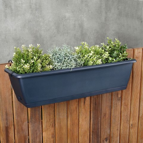 Doniczka balkonowa plastikowa szara 59 cm VILDE 339422