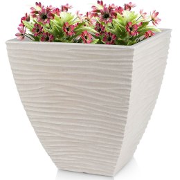Doniczka ogrodowa plastikowa beżowa kwadratowa 39x39x41 cm VILDE 339433