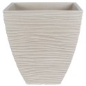 Doniczka ogrodowa plastikowa beżowa kwadratowa 39x39x41 cm VILDE 339433