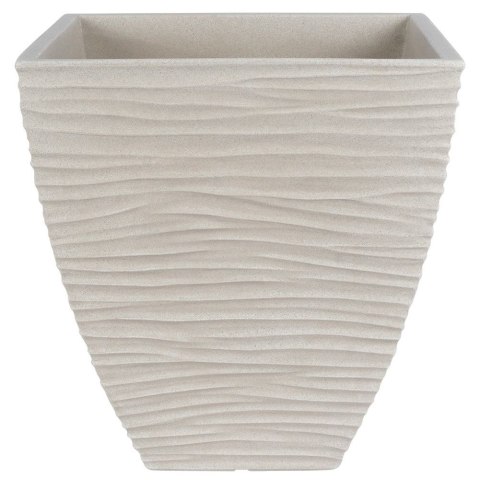 Doniczka ogrodowa plastikowa beżowa kwadratowa 39x39x41 cm VILDE 339433