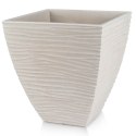 Doniczka ogrodowa plastikowa beżowa kwadratowa 39x39x41 cm VILDE 339433