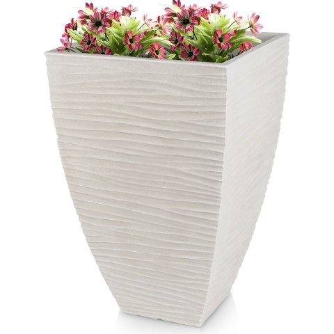 Doniczka ogrodowa plastikowa beżowa kwadratowa 39x39x60 cm VILDE 339435