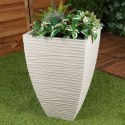 Doniczka ogrodowa plastikowa beżowa kwadratowa 39x39x60 cm VILDE 339435
