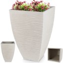 Doniczka ogrodowa plastikowa beżowa kwadratowa 39x39x60 cm VILDE 339435