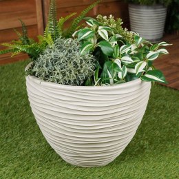 Doniczka ogrodowa plastikowa beżowa okrągła 39x31 cm VILDE 339437