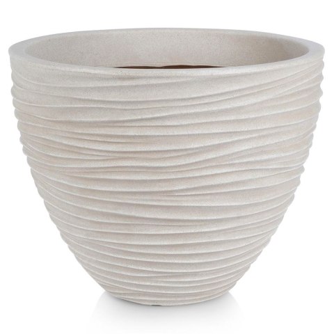 Doniczka ogrodowa plastikowa beżowa okrągła 39x31 cm VILDE 339437