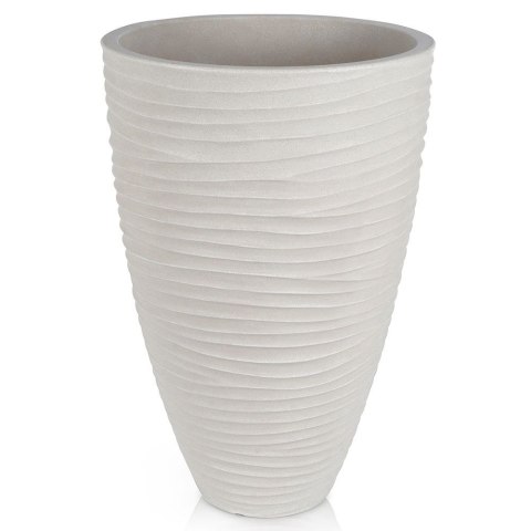 Doniczka ogrodowa plastikowa beżowa okrągła 39x60 cm VILDE 339441