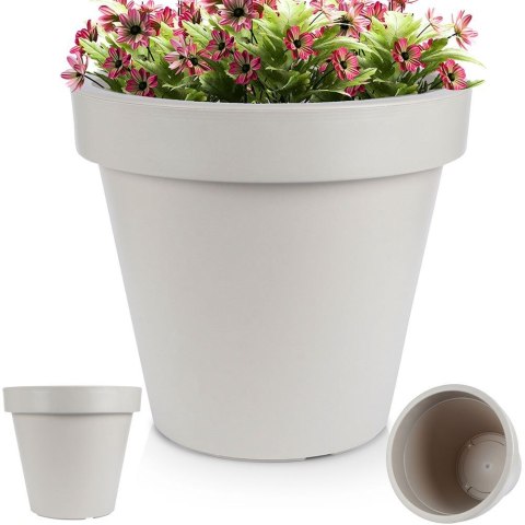 Doniczka ogrodowa plastikowa beżowa okrągła 48x43 cm VILDE 339430